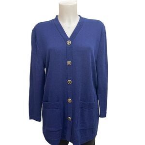 SAN REMO BY‎ LAURA KNITS VINTAGE BUTTON FRONT TIGHT KNIT CARDIGAN SWEATER SZ M